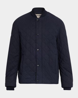 Dunhill Men & apos;s Cotton and Mulberry Silk Quilted Bomber Jacket