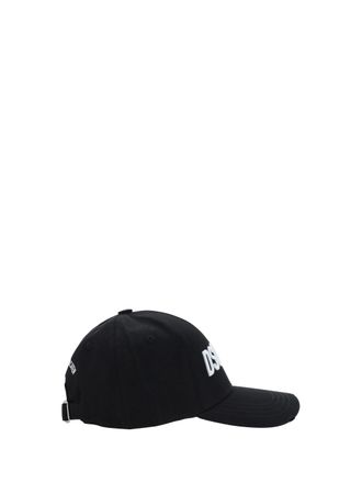Dsquared2 Mens Logoed Baseball Hat Nero+bianco Cotton E Hairbands