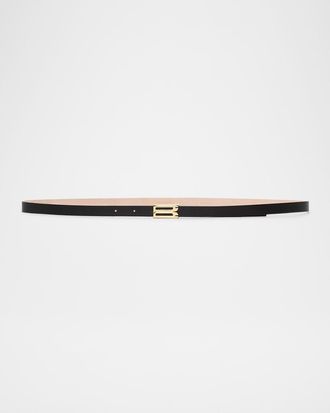 Victoria Beckham Frame B-Logo Micro Leather Belt