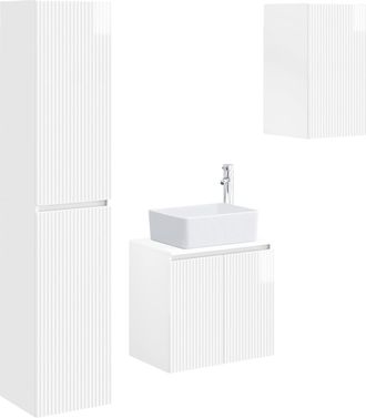 vidaXL Juego De Muebles De Ba&ntilde;o 3 Uds. Blanco Brillante Vidaxl