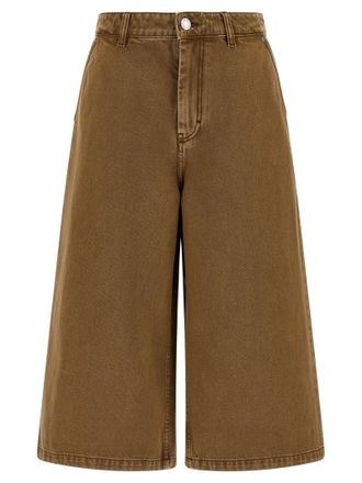 Ami Brown Cotton Bermuda Womens Shorts