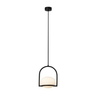 Leds - C4 Leds C4 Coco Single Globe L&aacute;mpara Colgante Negro, Blanco E14