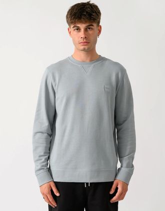 HUGO BOSS Mens BOSS Orange Westart Mens Crew Neck Sweatshirt With Logo Patch - Open Grey 084 - Size: 42