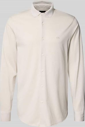 A|X Armani Exchange Regular Fit Freizeithemd mit Haifischkragen in Stein, Größe XXL