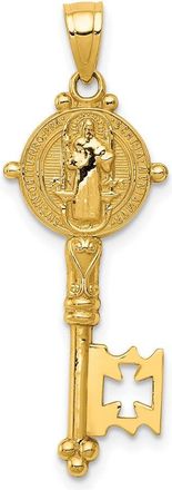 Diamond2Deal 14k Yellow Gold San Benito 2-Sided Key Pendant