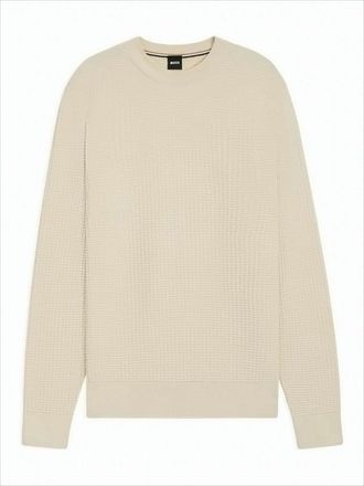 HUGO BOSS Textured Knit Crew Neck Sweater