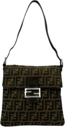 Fendi Pre-owned Canvas Schoudertas - Dames - Vintage Schoudertas - Bruin - ONE Size - Vintage