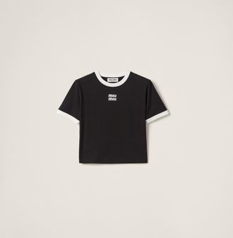 Miu Miu Cotton jersey T-shirt with embroidered logo