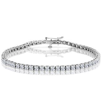 The Diamond Store 5ct Diamond Tennis Bracelet Claw Set in 9K White Gold
