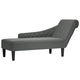 vidaXL Sdraio Con Cuscino E Bracciolo Destro In Tessuto Grigio Scuro - Vidaxl