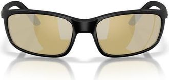 Costa Brine II 59mm Polarized Rectangular Sunglasses in Black /Sunrise Silver 580G at Nordstrom