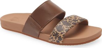Reef Kaia Slide Sandal in Brown Leopard at Nordstrom Rack, Size 10