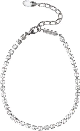 Jimmy Choo London Delicate Silver Bracelet with Teardrop Charm