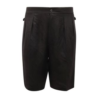 Patrizia Pepe Casual Shorts, male, Black, XL, Linen Mix Bermuda Shorts Black