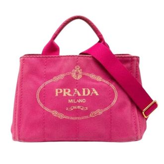 Prada Pre-owned Tote Bags, female, Pink, Size: ONE SIZE Pre-owned Canapa Mini Canvas Tote Bag
