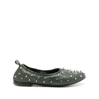 AGL Studded Leather Ballerina Shoes