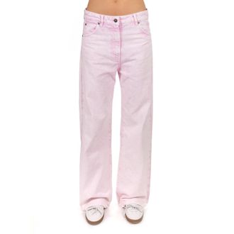 Msgm Leather Pantaloni - - Jeans - Donna - Rosa - M