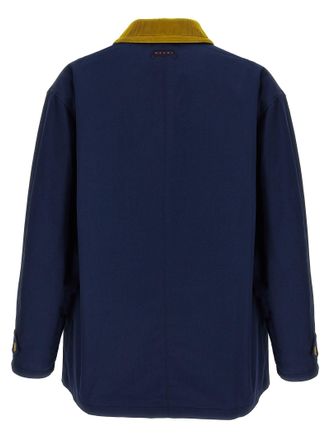 Marni Mens Blue Cotton Parka Clothing