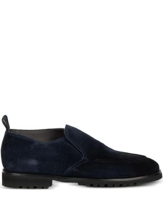 Neil Barrett pull-tab boots - men - Calf Suede/Calf Leather/Rubber - 8.5 - Blue
