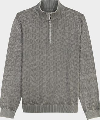 Robert Graham Men & apos;s Aubin Jacquard Knit Quarter-Zip Sweater
