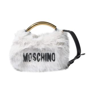 Moschino Cross Body Bags, female, White, Size: ONE SIZE Handle Me Mini Furry
