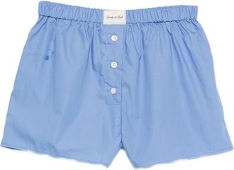 Sporty & Rich Logo-patch Buttoned-front Shorts