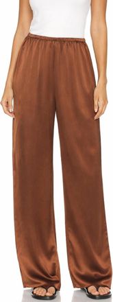 Enza Costa Bias Cut Satin Pant In Nutmeg