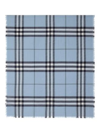 Burberry checked wool scarf - Blue