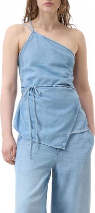 Closed Denim Wrap Top In Light Blue