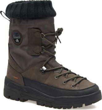 Napapijri knitted-panel boots - Brown