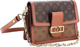 Louis Vuitton Brown Reverse Monogram Canvas Dauphine Mm (Authentic Pre-Loved)