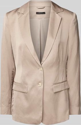 Comma Taillierter Blazer aus Viskose-Leinen-Mix in Taupe, Größe 36