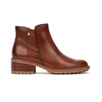 Pikolinos Medina Ankle Boot - Dames - Laarzen met Hak - Bruin - 41 EU - Leer - Schoenen