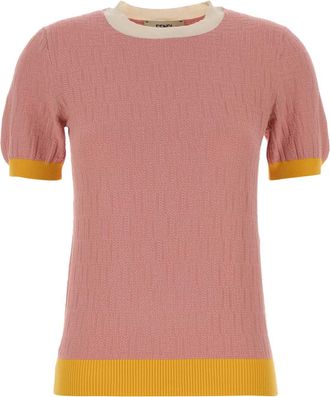 Fendi Pink Cotton Blend Sweater