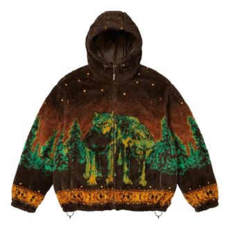 SUPREME FW25 x b.b. Simon Reversible Hooded Fleece Jacket Brown SUP-FW25-048-BRW