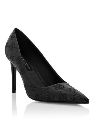 Philipp Plein Mid Heel Pumps Monogram Strass Women in Black/black at Nordstrom, Size 35 Eu
