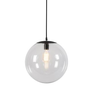 QAZQA Moderno L&aacute;mpara Colgante Inteligente Transparente 35 Cm Con Wifi A60 - Pallon Vidrio /acero Alargada Adecuado Para Led Max. 1 X 4.9 Watt - Qazqa