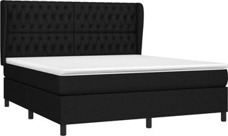 vidaXL Vidaxl - Cama Box Spring Con Colch&oacute;n Tela Negro 180x200 Cm