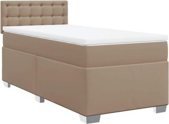 vidaXL Vidaxl - Cama Box Spring Con Colch&oacute;n Cuero Sint&eacute;tico Capuchino 90x200 Cm
