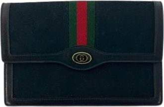 Gucci Pre-owned Canvas Pouch - Dames - Vintage Clutch - Zwart - ONE Size - Leer - Vintage