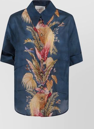 Zimmermann relaxed silk habutae shirt with floral print