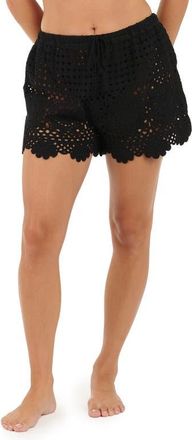 Citrus Crochet Cover-Up Shorts in Black at Nordstrom, Size X-Small