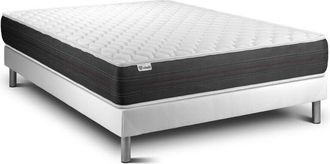 VITALIT Somier Blanco + Colch&oacute;n Con Muelles Ensacados 135 X 200