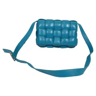 Bottega Veneta Pre-owned Womens Padded Cassette Shoulder Bag in Blue Lamb Leather - One Size