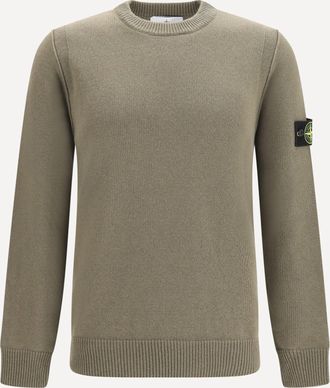 Stone Island Maglione girocollo con patch logo sul braccio Man XL