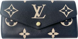 Louis Vuitton Empreinte Black Cream Leather Long Wallet (Bi-Fold) (Pre-Owned)