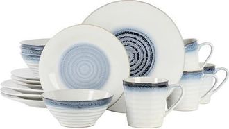 Gibson Home Spiral Embossed 16 Piece Stoneware Dinnerware Set in White at Nordstrom