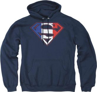 Gildan Superman French Shield Adult Pull Over Hoodie / Hooded Sweatshirt