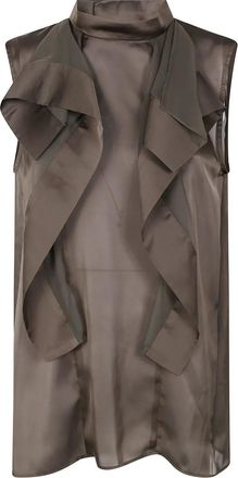 sacai Top con ruches - Marrone