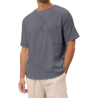 Generic Oversized T-Shirt for Men, Short Sleeve, Crew Neck, Loose Fit, Wide Cut Longshirt, Basic Vintage Clothes, Gym T-Shirt, Casual Mens Oversize Fit Sweats
